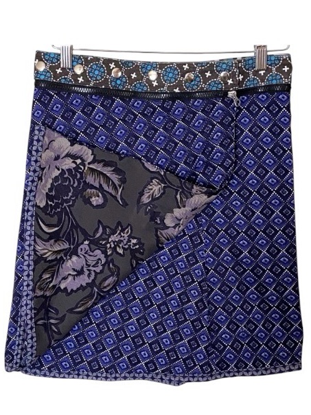 Nwt Zand Amsterdam Anna Rayon Long Reversible Snap Wrap Skirt Osfm